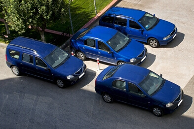 Fleet of company vehicles