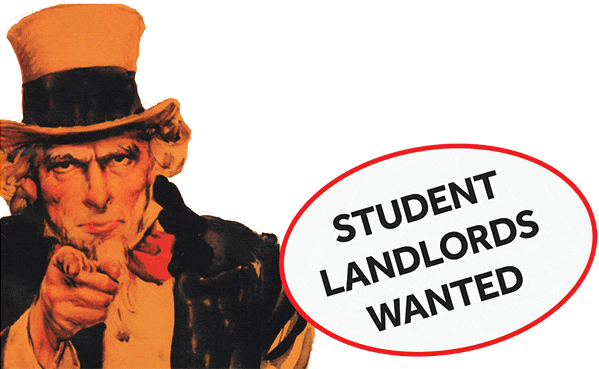 Student Landlords wanted poster