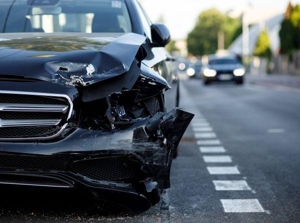 damaged luxury car