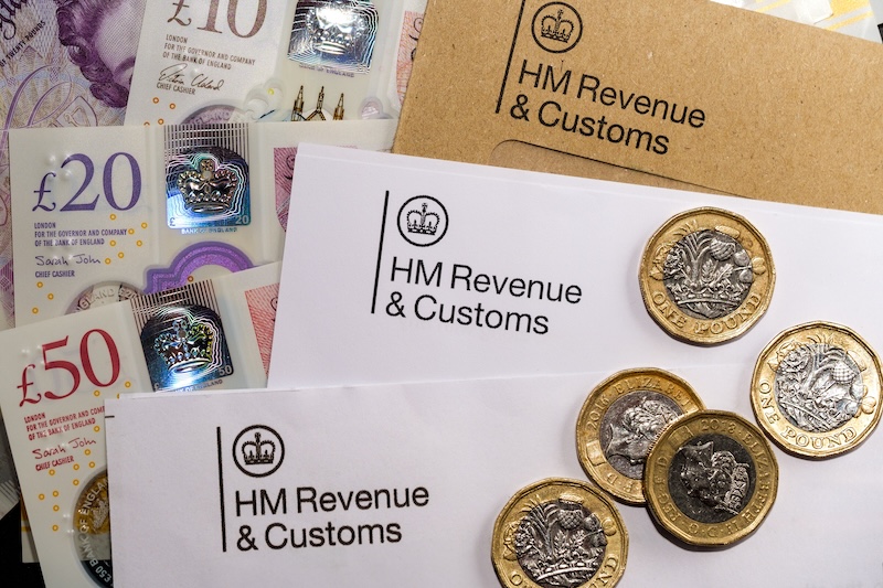 HM Revenue and Customs (HMRC) logos seen on the authentic HMRC tax related letters. Stafford, UK, November 20, 2023