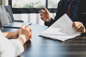 Landlord consulting with Goldcrest Insurance